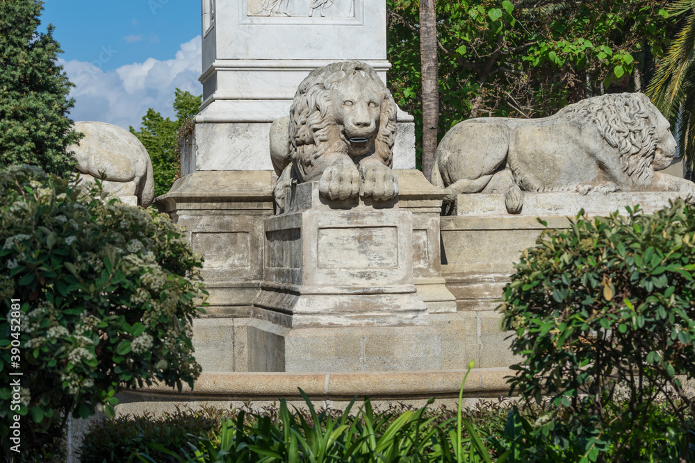 Vier Löwen-Brunnen  in Ajaccio auf der Insel Korsika