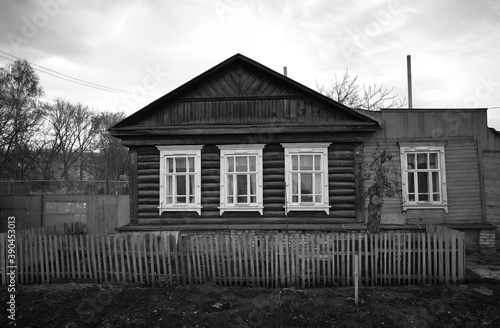 Fototapeta Naklejka Na Ścianę i Meble -  Typical Russian cabin (izba) architecture background