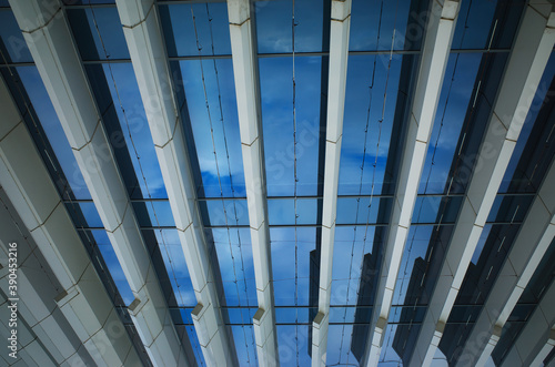 Futuristic concrete & glass architecture background
