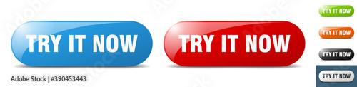 try it now button. key. sign. push button set