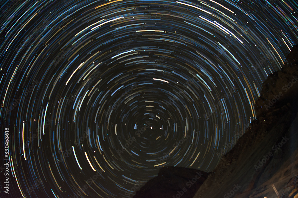Fototapeta premium Night sky trail over the Himalayas