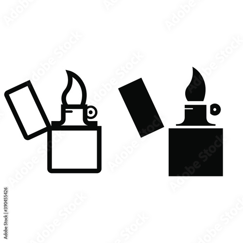 Lighter vector icon set. fire illustration sign collection. arson symbol.