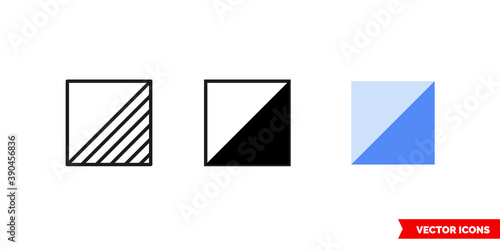 Orienteering control flag icon of 3 types color, black and white, outline. Isolated vector sign symbol.