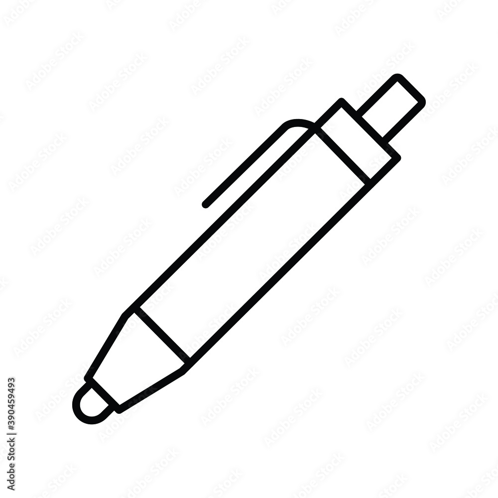 Pen Ball Point for writing line icon
