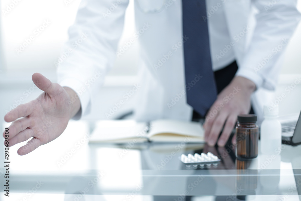 Doctor working in hospital patient consultation Doctor working in hospital patient consultation