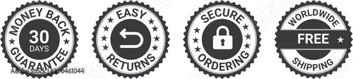 Money back guarantee, Free Shipping Trust Badges ,Trust Badges
