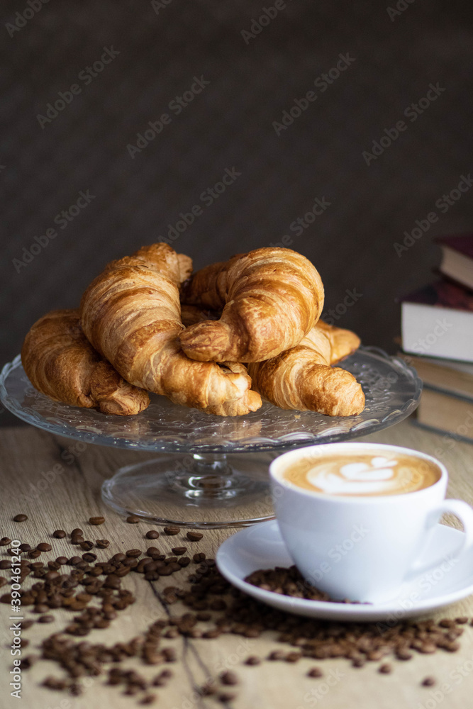 coffee and croissant coffee and croissant