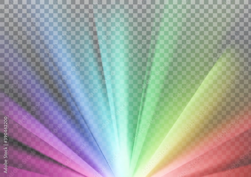 Rainbow colored rays with color spectrum flare - obrazy, fototapety, plakaty 
