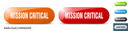 mission critical button. key. sign. push button set