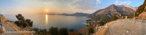 Sunset panorama on the sea