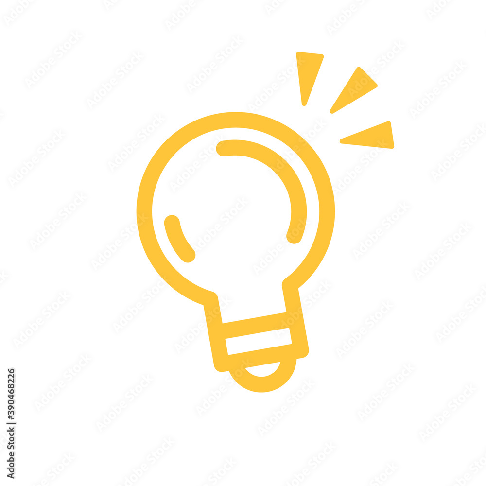 Light bulb icon. Symbol of idea. Shining electric lamp illustration. Light bulb icon. Symbol of idea. Shining electric lamp illustration.