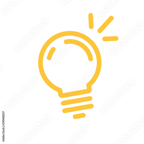 Light bulb icon. Symbol of idea. Shining electric lamp illustration.