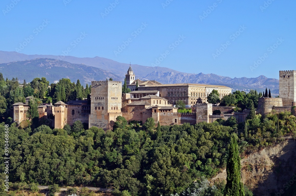 Vista panorâmica de La Alhambra / Granada / Espanha