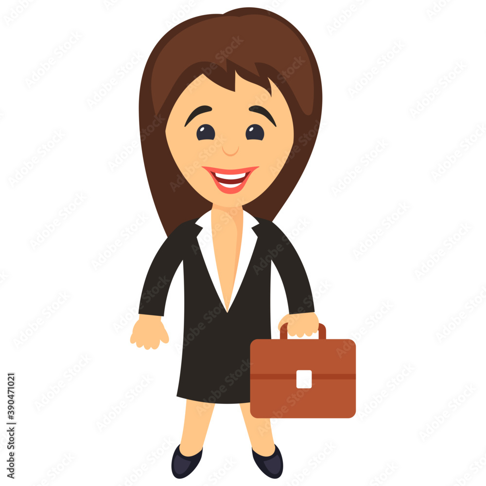 
Young business woman in full length pose