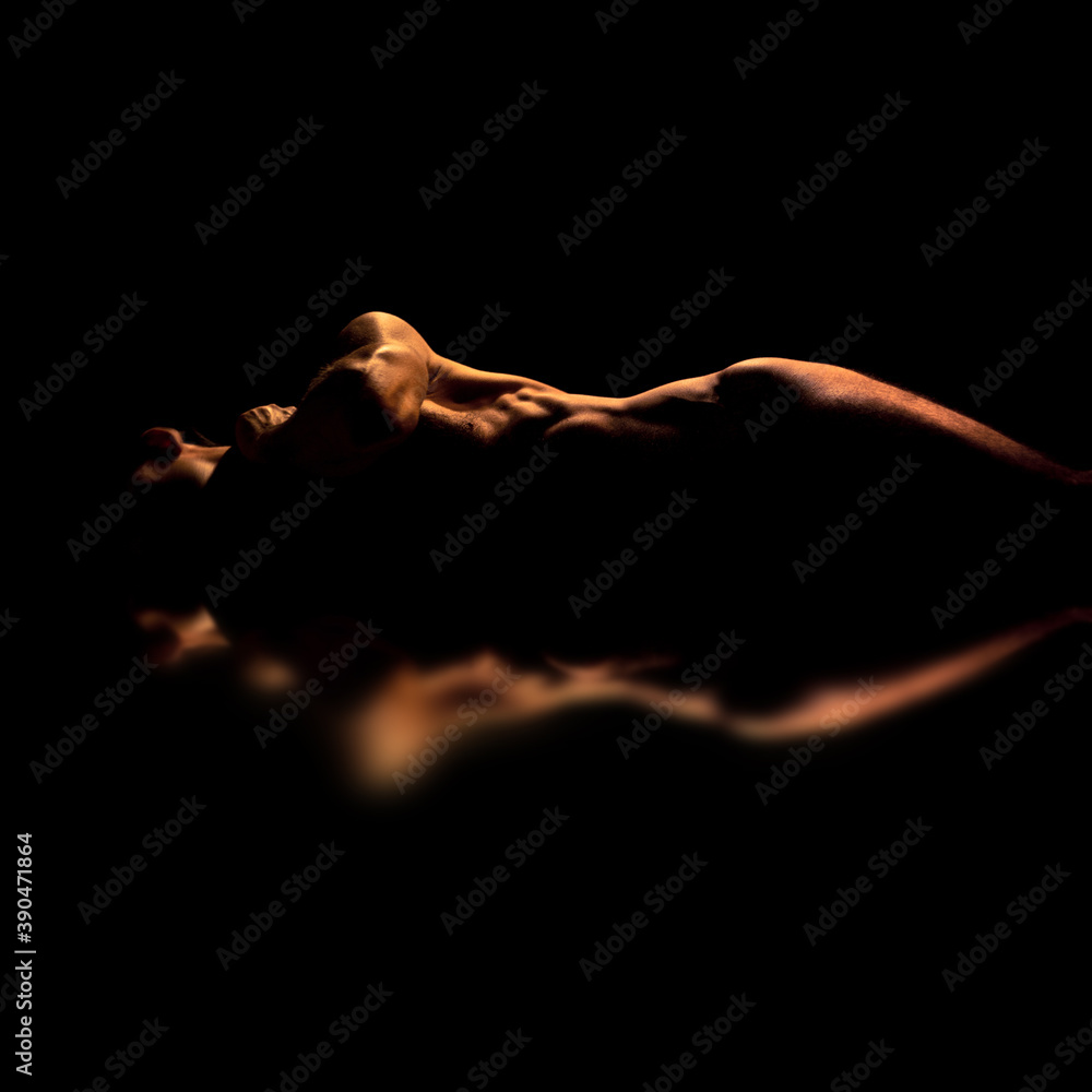 Beauty sexy body of a muscle sportsman Beauty sexy body of a muscle sportsman
