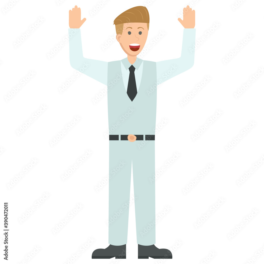 Delighted businessman expressing his emotions
Delighted businessman expressing his emotions