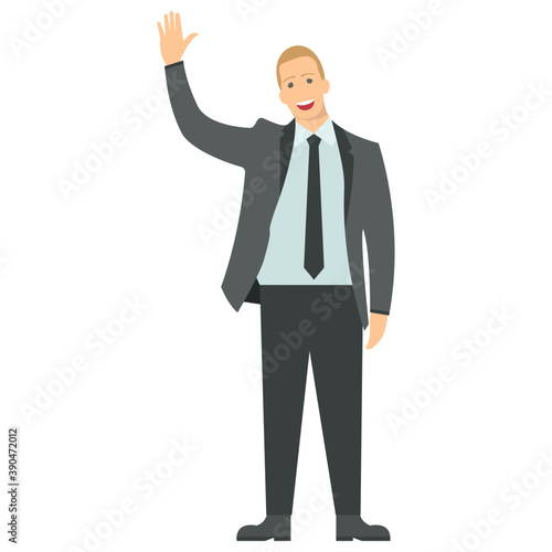 
Delighted businessman expressing his emotions 
