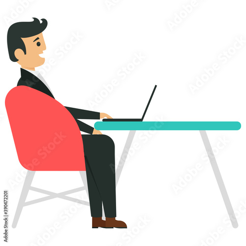 
A person involved in business, businessman 
