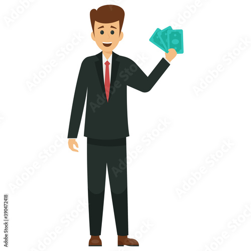 
Delighted businessman expressing his emotions 
