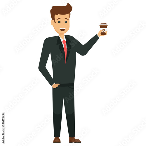 
Delighted businessman expressing his emotions 
