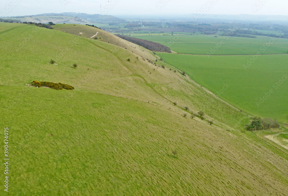 Aerial view of the Pewsey Vale at Golden Ball