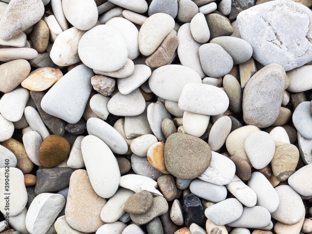 Sea grey and white pebbles or rocks, stones as nature background. Beautiful sea stones of different sizes, colors and texture. Excellent natural concept for interior exterior decoration or any design. Sea grey and white pebbles or rocks, stones as nature background. Beautiful sea stones of different sizes, colors and texture. Excellent natural concept for interior exterior decoration or any design.