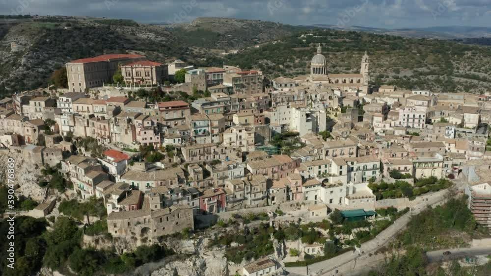 flying counter clockwise around famous Sicilian hill town of Ragusa Ibla flying counter clockwise around famous Sicilian hill town of Ragusa Ibla