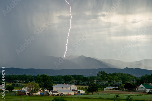 Lightning Strike Wet Mountains - Lighting strikes in the Wet Mountains west of the Town of Florence in Fremont County, Colorado