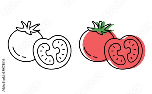 Natural vegetables from the garden. eco products. vector tomato icons in flat style.