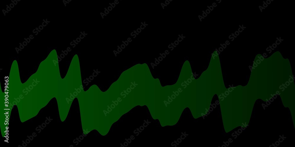 Dark Green vector texture with curves.