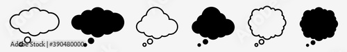 Thought Bubble Icon Set | Thought Bubbles Vector Illustration Logo | Thought Cloud Icons Isolated Collection