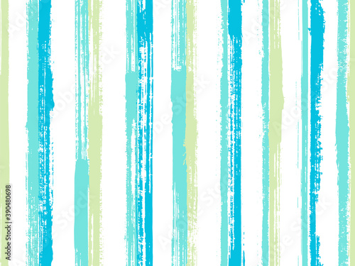 Watercolor thin rough stripes vector seamless pattern. Pretty kids clothes fa...