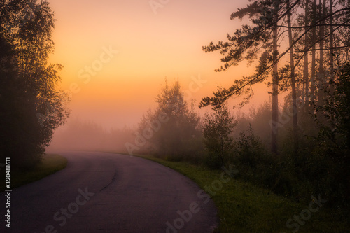 sunrise in the fog © Evgenii Ryzhenkov
