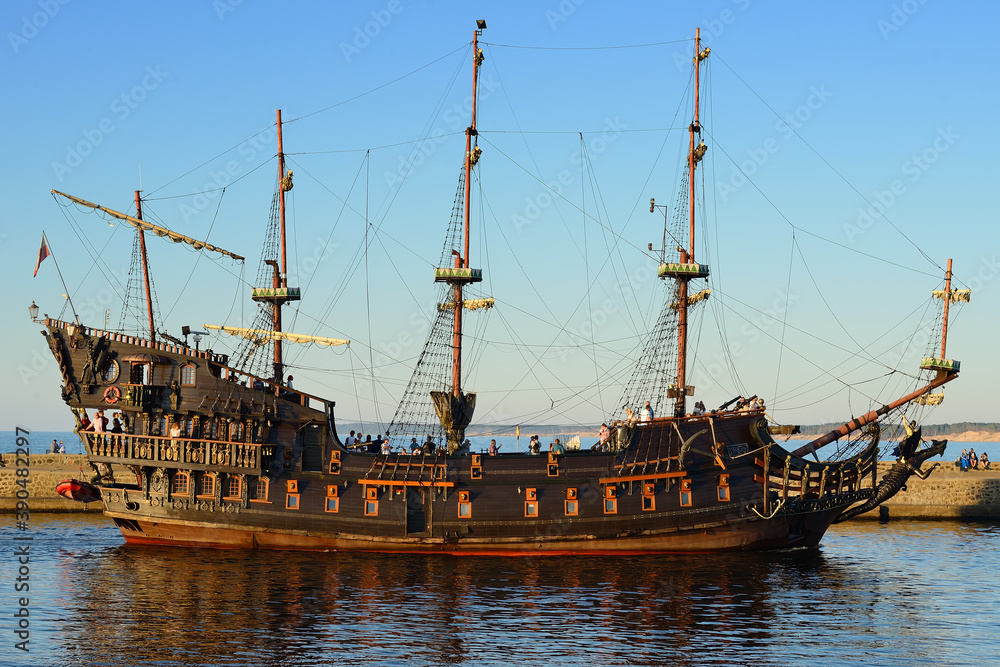 Pirate ship, , Ustka, Poland, Baltic sea. Pirate ship, , Ustka, Poland, Baltic sea.