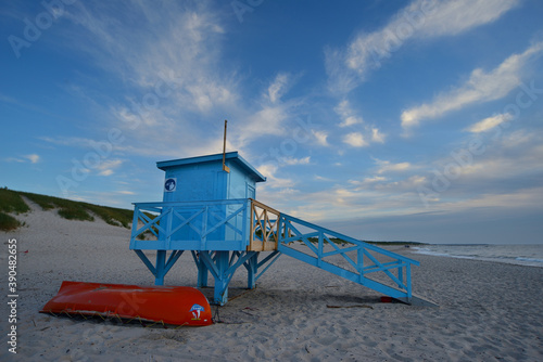 Lifegurad on the beach,, Ustka, Poland, Baltic sea.
