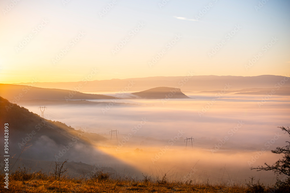 Morning fog landscape