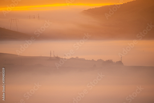 Morning fog landscape