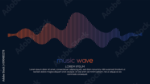Modern sound wave equalizer. Vector illustration on dark background