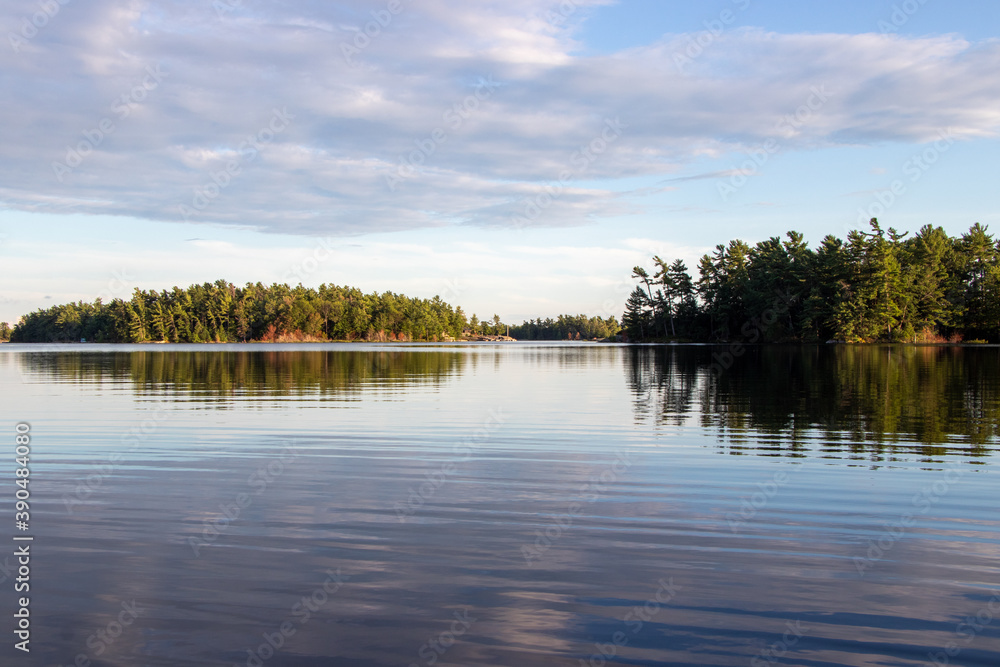 tranquil lake scene in Canada