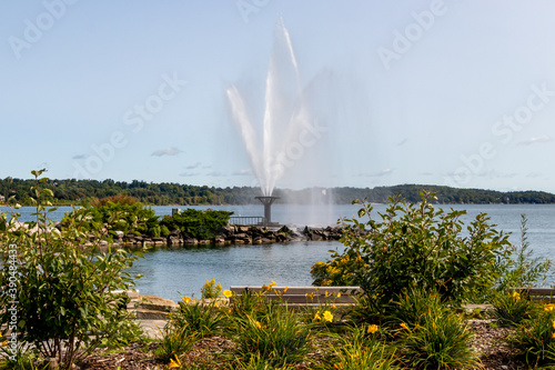 The fountain at Centenial Beach, Barrie, Ontario photo