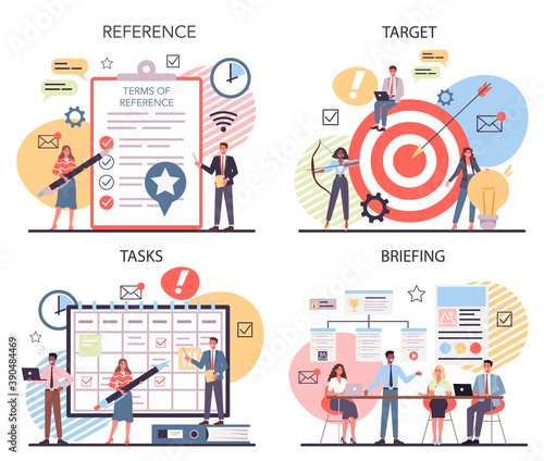 Website creation set. Process of website development, constructing interface