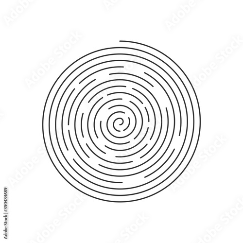 Abstract futuristic maze. Spiral. Hypnosis. Vector isolated on white background.