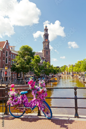 Obraz na płótnie Amsterdamer Gracht im Sommer w salonie