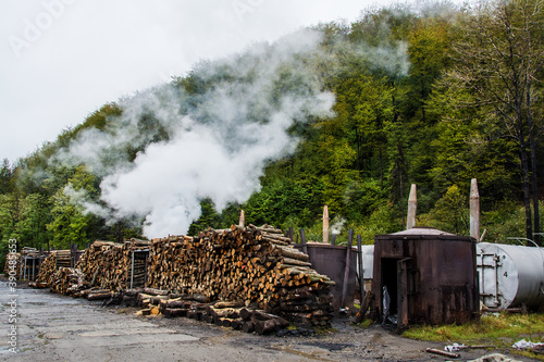Fototapeta Naklejka Na Ścianę i Meble -  Charcoal kilns (Retorty) in the Bieszczady Mountains, Poland