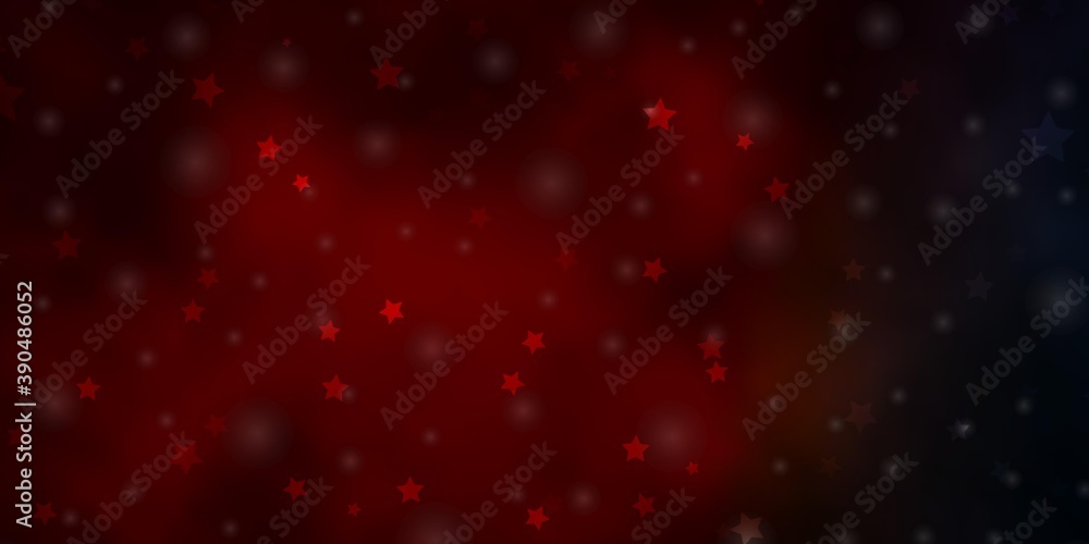 Dark Blue, Red vector texture with beautiful stars.