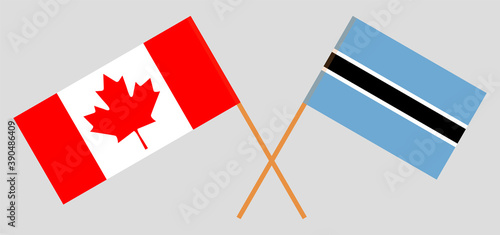 Crossed flags of Botswana and Canada