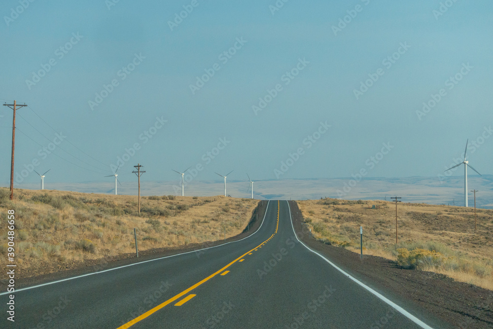 Wind power plants in the desert