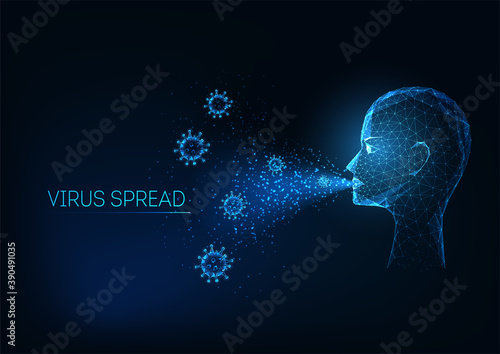 Futuristic airborne infection transmission of covid-19 concept