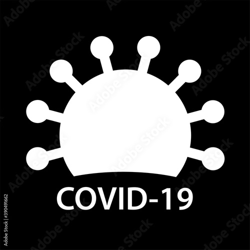 COVID-19 virus icon. Dangerous coronavirus with legs. Vector black and white illustration template