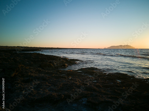 Nice sunset colors at Cala Pozzo  in the west part of Favignana one of the Egadi island of Sicily